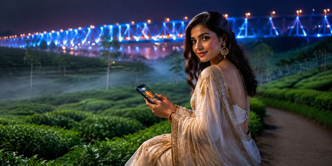 বরিশালে শাড়ি পরে মোবাইলে ক্যাসিনো গেম ব্যবহারের দৃশ্য