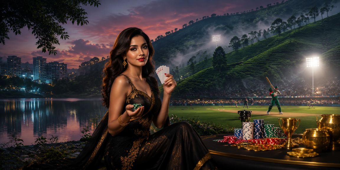 ঢাকার চা বাগানের পাশে ক্রিকেট বেটিং পুরস্কারের মুহূর্ত